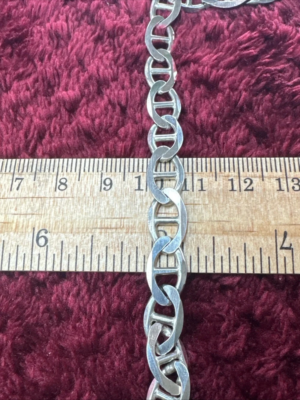 925 Sterling Silver Figaro Chain Necklace 22” 8mm 37.4g Two-Sided